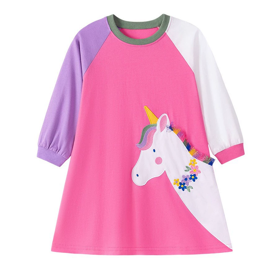 Little maven Long-sleeve, cartoon cotton dress, wholesale, autumn, European style