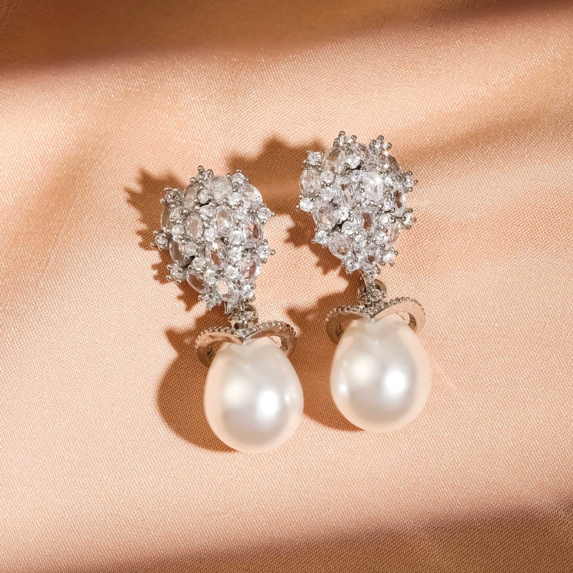 FEEHOW Stone inlay with zircon drop-shaped