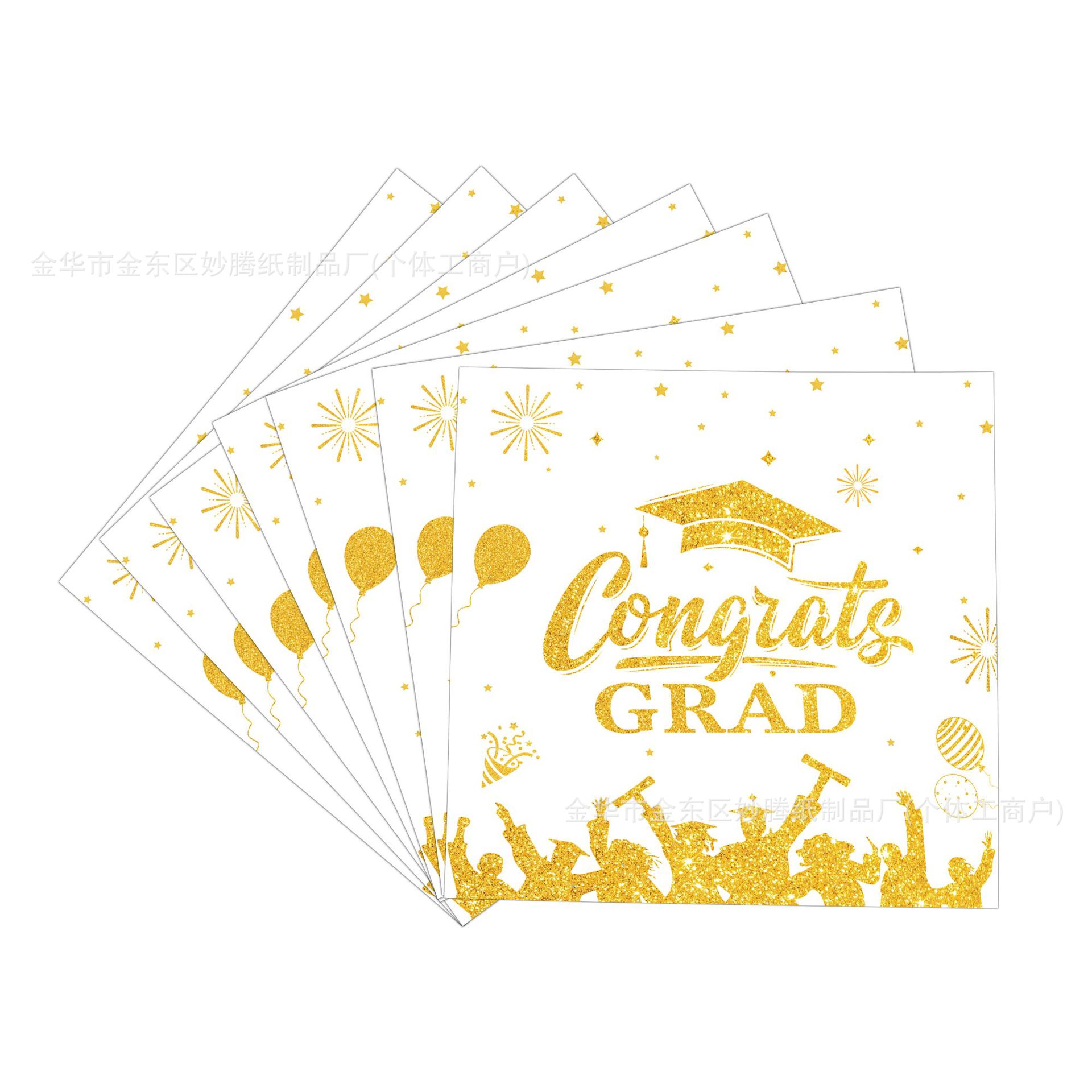 Nuevo tema transfronterizo de la temporada de graduación, conjunto de cubiertos desechables, familia, amigos, fiesta, bandeja desechable