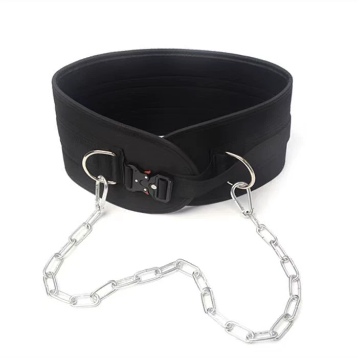 Hot-selling in-stock fitness weighted pull-up assist device, gym weight belt with adjustable chain length