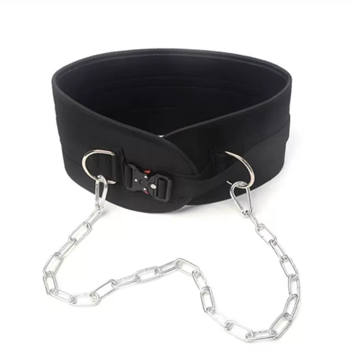 Hot-selling in-stock fitness weighted pull-up assist device, gym weight belt with adjustable chain length