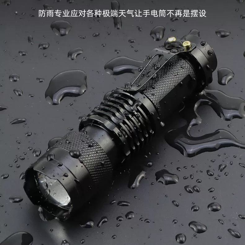 Алюминиевый мини-фонарик на открытом воздухе сильный свет зарядка рабочая лампа телескопический зум прогулочный фонарик батареи