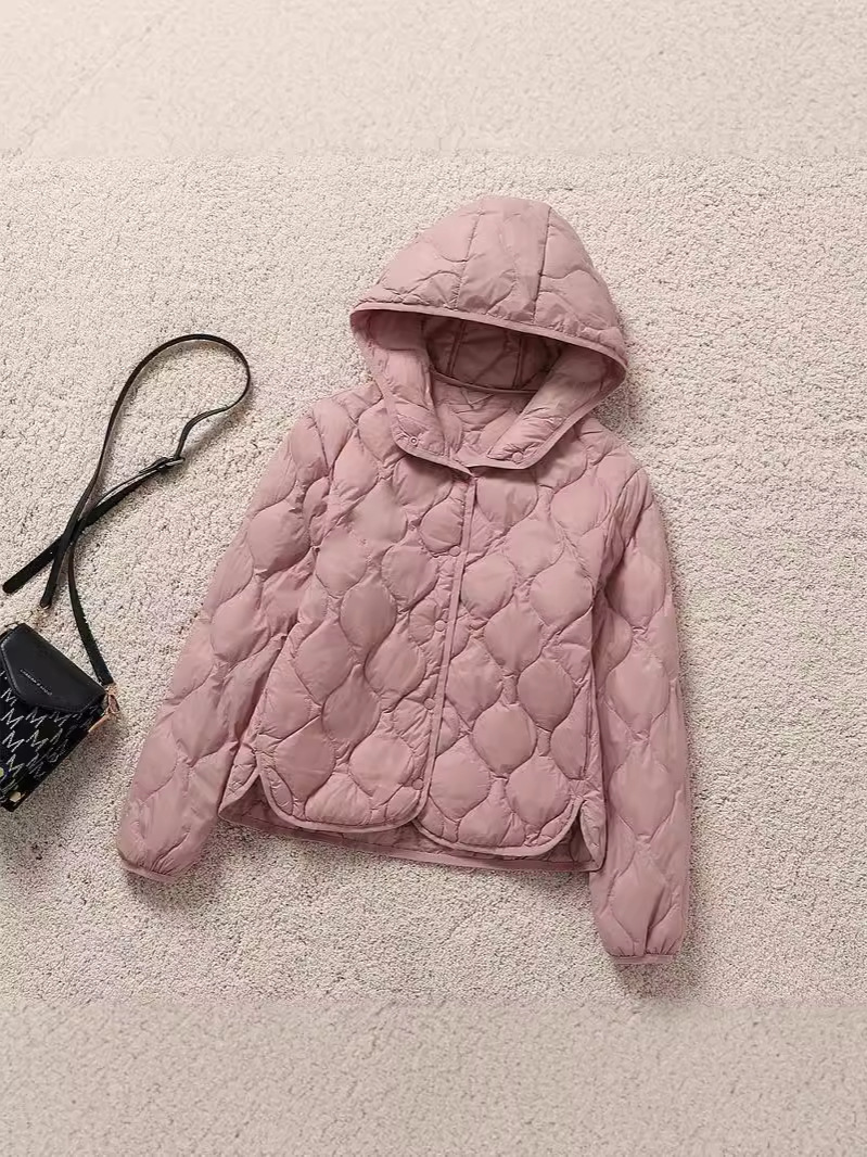Nuevo cross-border ligero encapuchado otoño y invierno calabaza corta plumón chaqueta exterior mujer calentamiento suelto chaqueta clásica universal