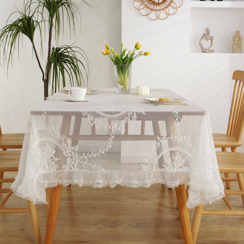 French-style Romantic Pastoral Lace Tablecloth Dessert Wedding Decoration, Photo Shoot, Coffee Table, Dining Table_voghion.com