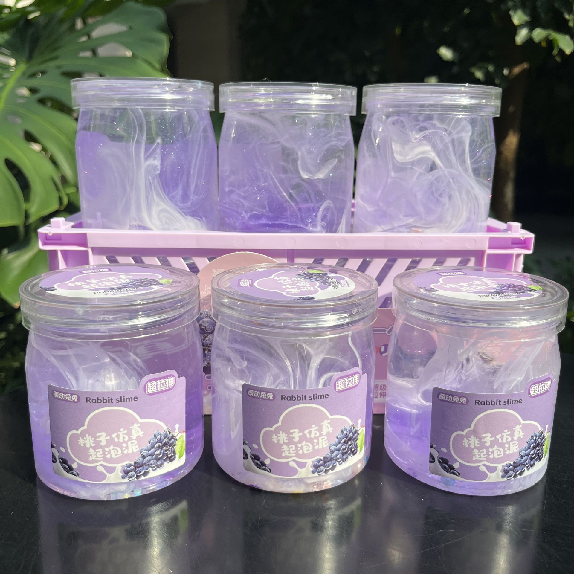 High appearance explosive high transparency foaming adhesive new product super brushed gradient crystal mud girl's heart decompression non stick 3C