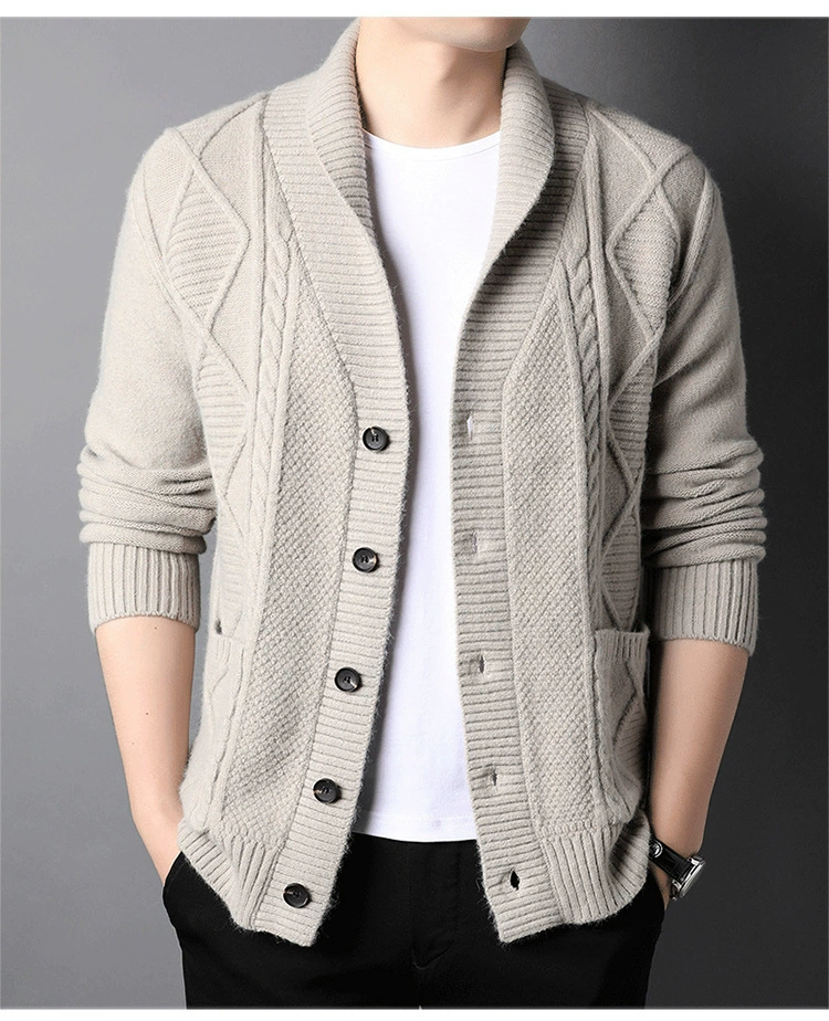Cardigan, autumn demi-season sweater, woolen knitted jacket, plus size