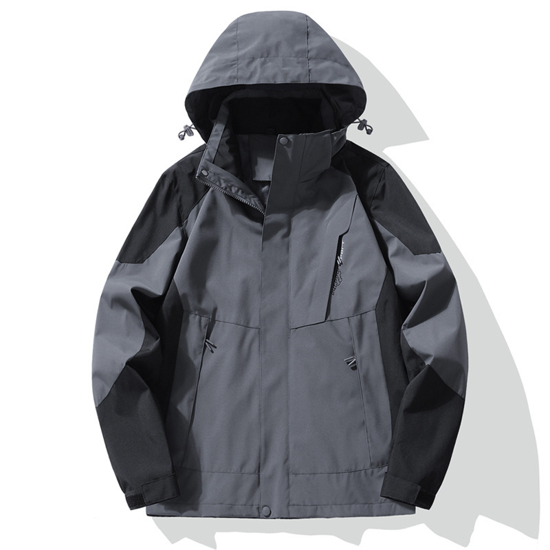 【Direct from Manufacturer】Outdoor Fashion Casual Sports Couple's Jacket, Unisex, Color Block Hood, Waterproof and Windproof