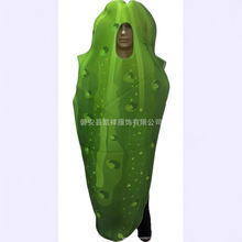 万圣节泡菜服装成人 中性食品服装 男士趣味服装 水果角色扮演连