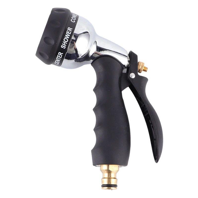 Производитель поставляет семимодный садовый ороситель, бытовой водоструйный пистолет высокого давления для мойки автомобилей, многофункциональную насадку для душа из цинкового сплава.