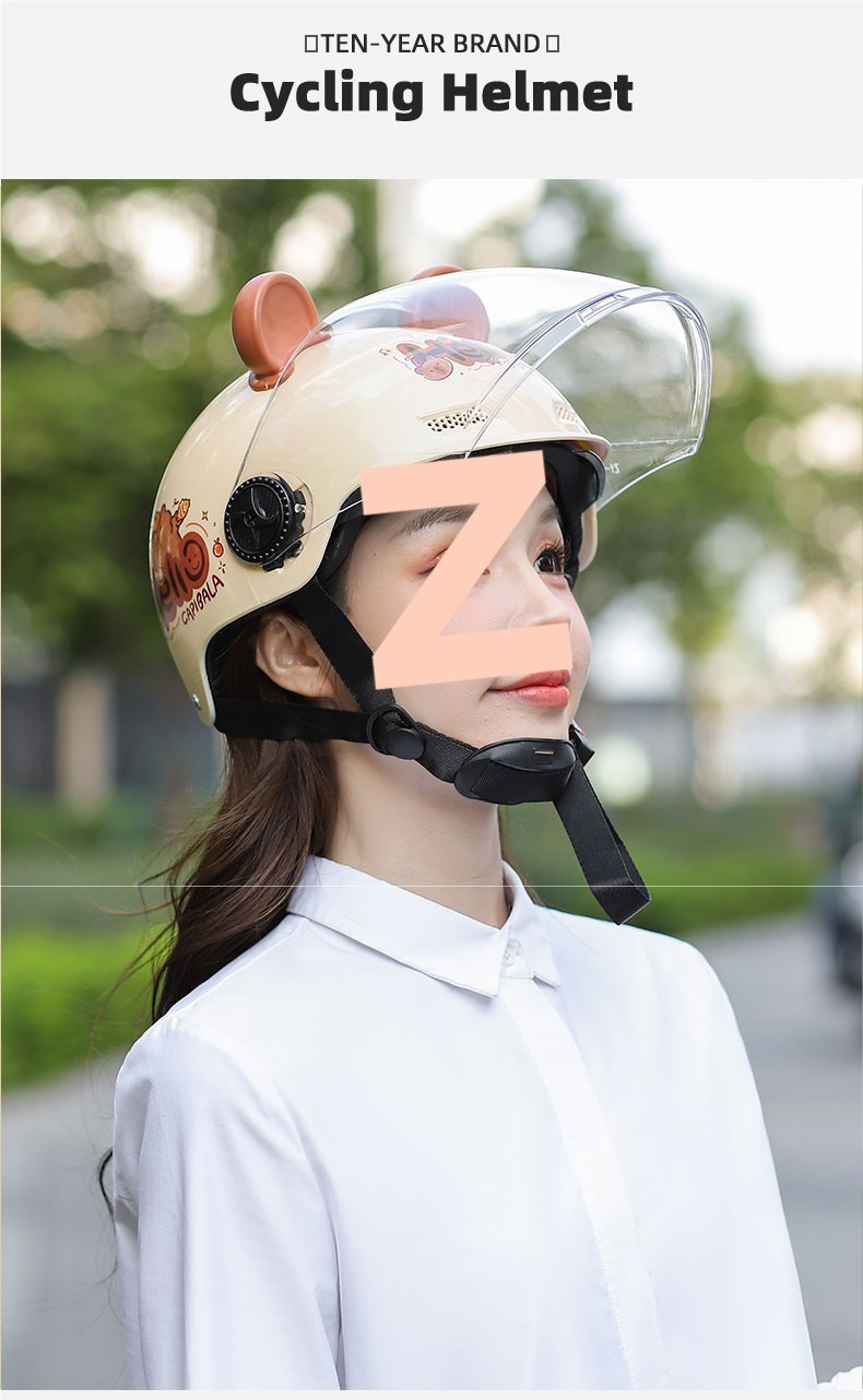 2025 New Helmet Electric Motorcycle Women Men Double Visor Summer