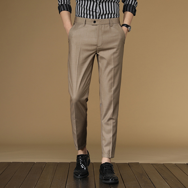Men's Slim-Fit Korean-Style Dress Pants, Business Casual, 2026 Spring and Autumn New Style, Cropped Suit Pants Men's Slim-Fit Korean-Style Dress Pants, Business Casual, 2026 Spring and Autumn New Style, Cropped Suit Pants