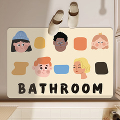 卡通搞怪浴室防滑墊家用耐磨好打理腳墊衛生間吸水速干硅藻泥地墊