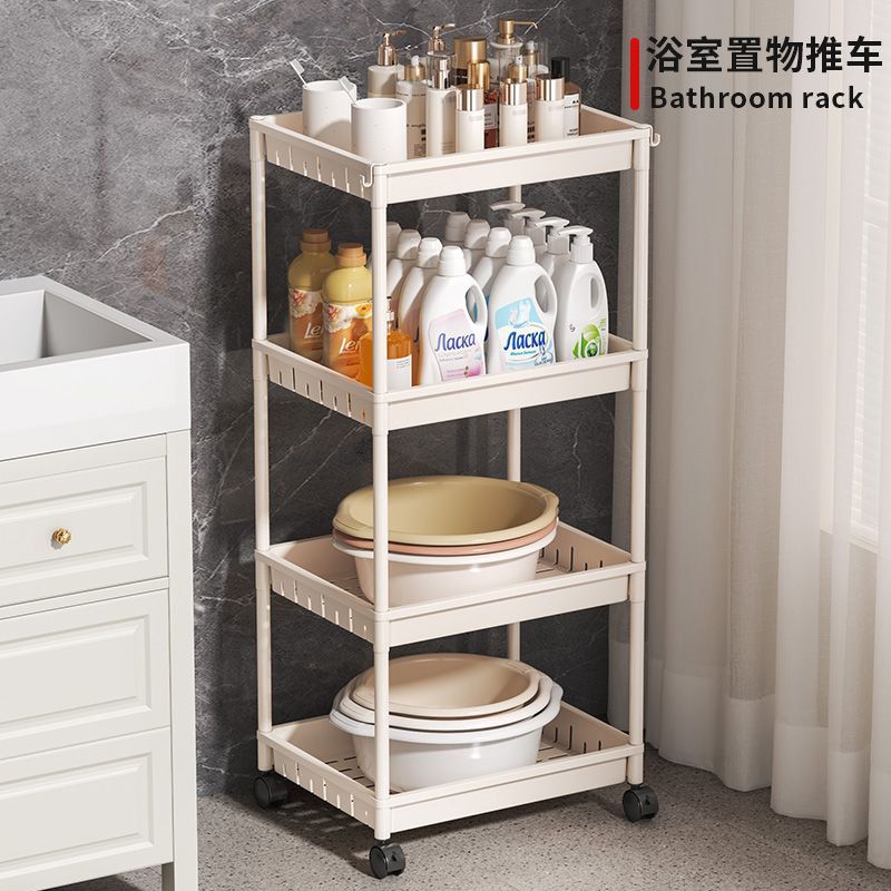 Rack de lavabo de baño, estante de almacenamiento de inodoro, estante de bañera doméstico, estante de almacenamiento de piso de plástico multicapa grueso