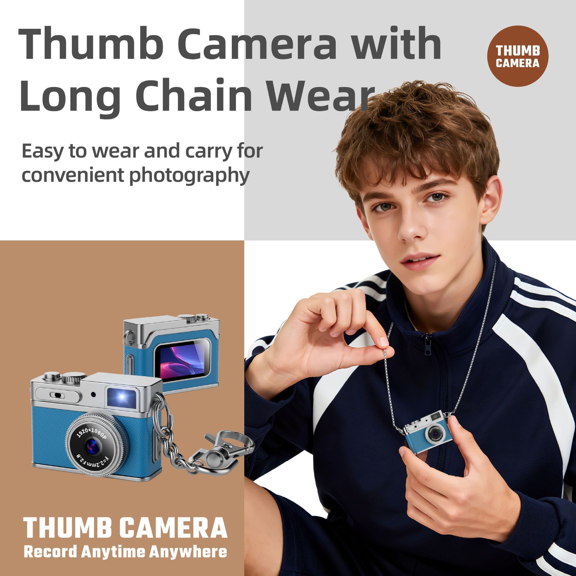 Cross-Border Hot-Selling Thumb Camera Convenient Digital Camera Small Retro Cmos High-Definition 800W Camera