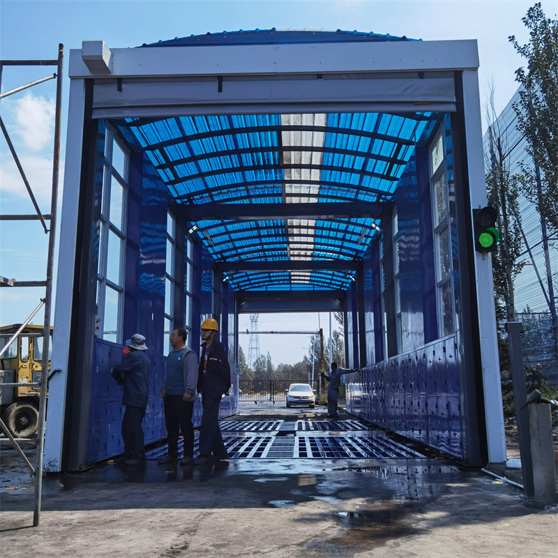 煤矿搅拌站龙门式洗车台 全自动感应洗轮机 隧道式抖水洗车台