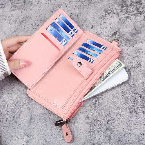  new bags Women's long multi-functional wallet Multi-card slot zipper buckle student card bag clutch