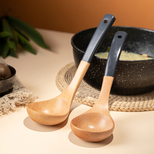 Creative Painted Beech Wood Spatula Soup Spoon Household Stir-Fry Spatula Ladle Kitchen Utensil Set Non-Stick Pan Spatula Wholesale