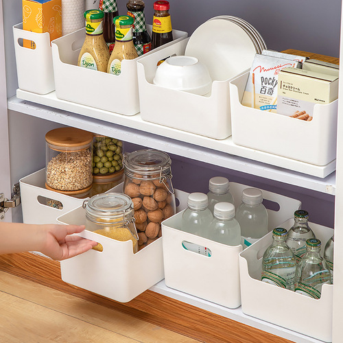 Kitchen cabinets thickened partitions classification organization storage box can freely combine dishes, condiments, bottles, drawer storage box
