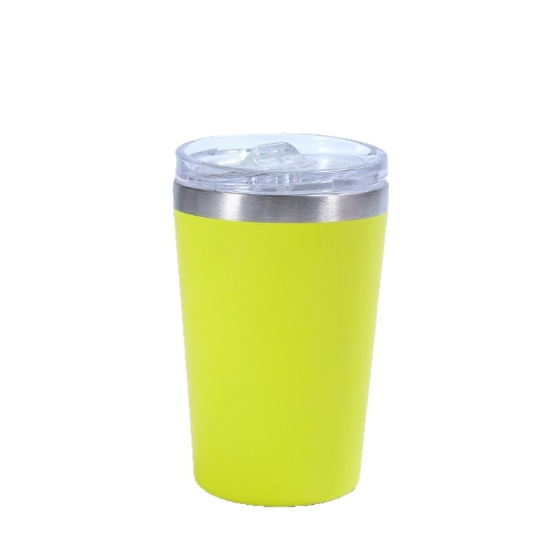 Mini mini 12oz con tapa de taza de leche 304 taza de acero inoxidable de doble capa al aire libre taza de cerveza portátil