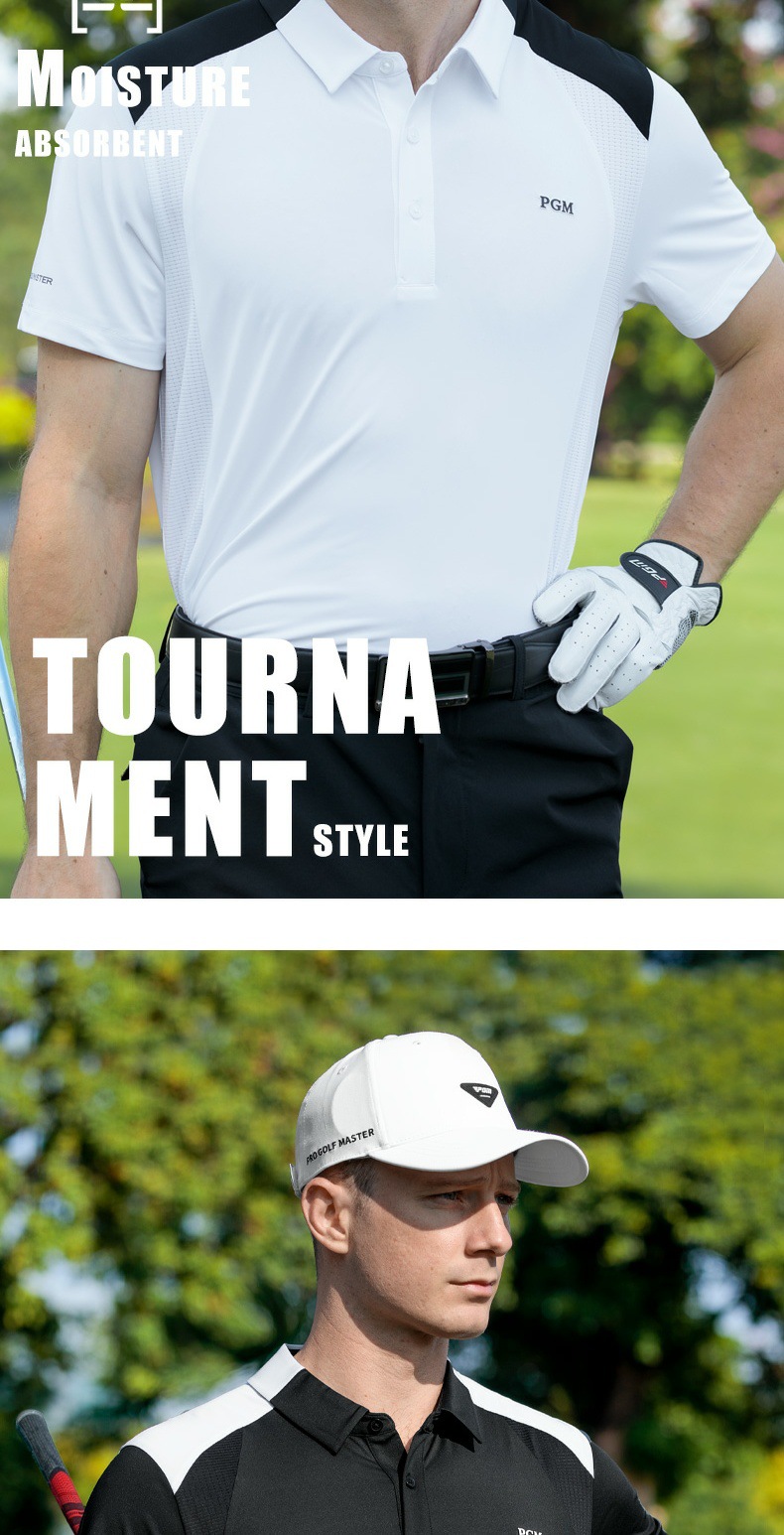 Áo polo golf nam tay ngắn thoáng khí nhanh khô — YF774 đen ngắn tay [hút ẩm/đàn hồi cao mềm mại/thoáng khí nhanh khô], YF774 trắng tay ngắn [hút ẩm/đàn hồi cao mềm mại/thoáng khí nhanh khô] chi tiết 2
