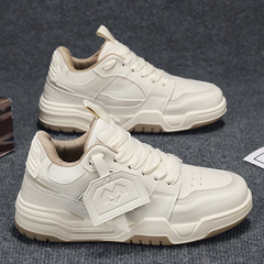 潮牌男鞋春季高級感小白板鞋男士皮鞋青少年厚底增高運動休閒潮鞋