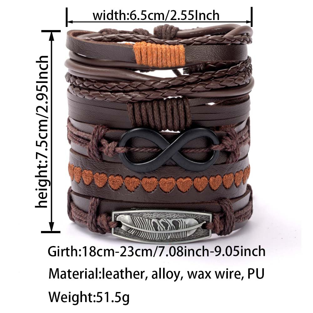 47g Weight Bracelets Classification Pu Leather Chain Material 1 Set Quantity Holiday, Daily Occasion Pu Leather Material Halloween Festival Star, Solid Color, Skull Pattern Men's Gender Layered, Braid Design Casual, Retro Style Casual Retro Star Solid Color Skull Pu Leather Layered Braid Halloween Men's Bracelets Men Cord & Leather Bracelets 11