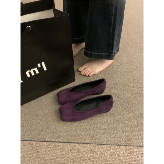 Flat Joker Retro Beans Shoes Women's Shoes 2025 New Spring Autumn Winter Red Slip-on Milk Shoes