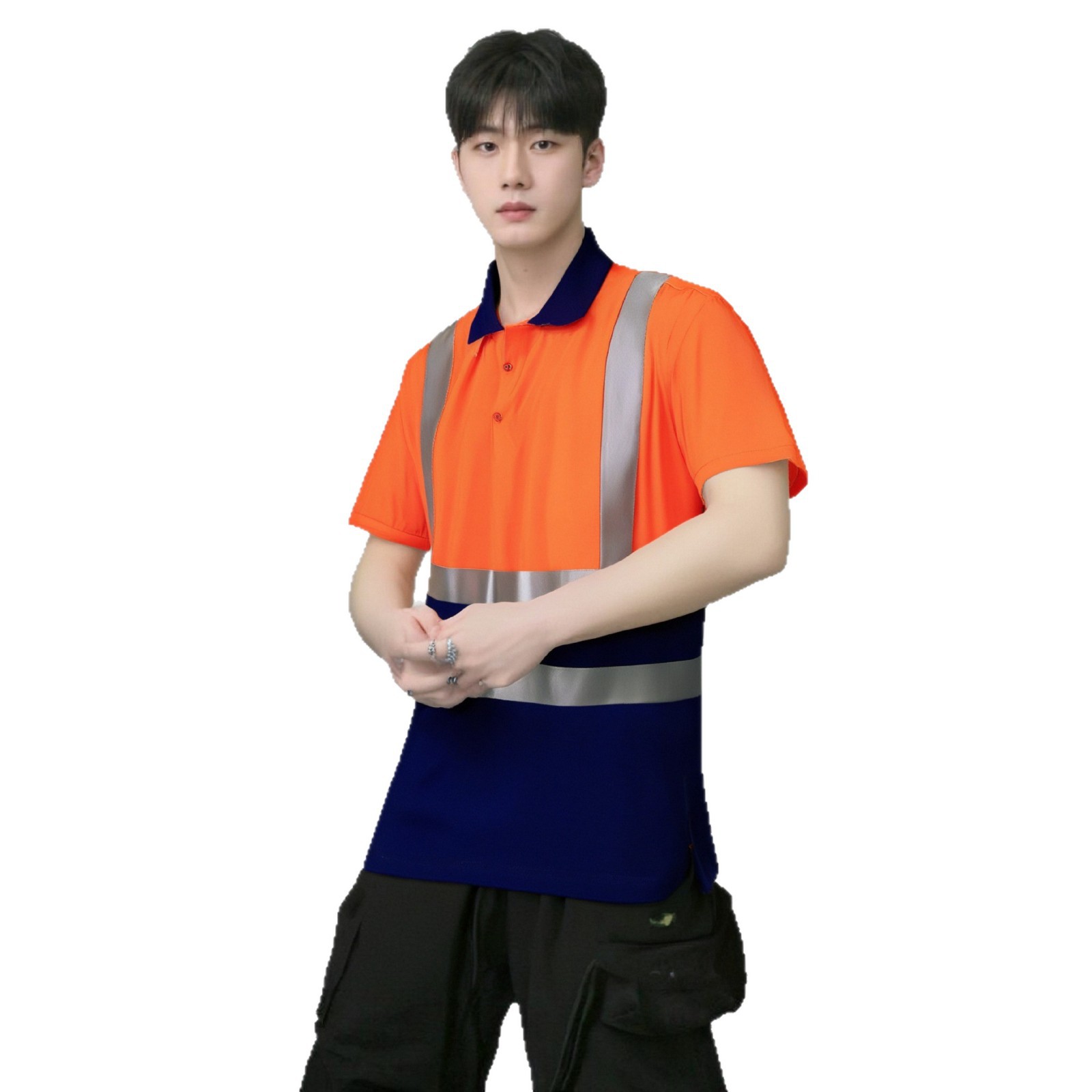 Camiseta Polo de Trabajo de Poliéster, Reflectante, Holgado, para Trabajo, para Publicidad