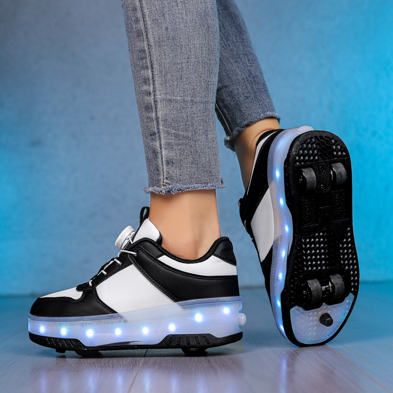 Children's heloo shoes roller skating boys four-wheel explosive shoes students invisible skates invisible girls shoes with wheels