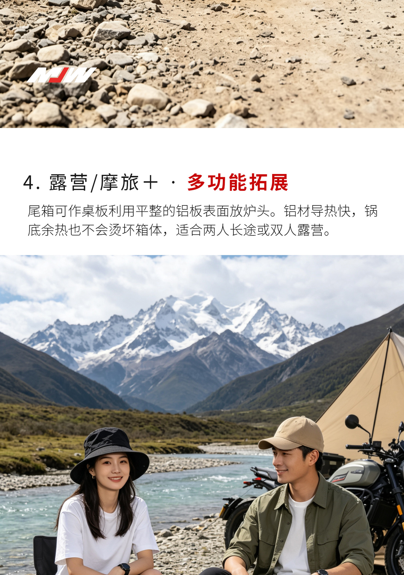 MJW flat full anodized silver BM lock 45L quick-release motorcycle aluminum alloy tail box waterproof trunk storage box