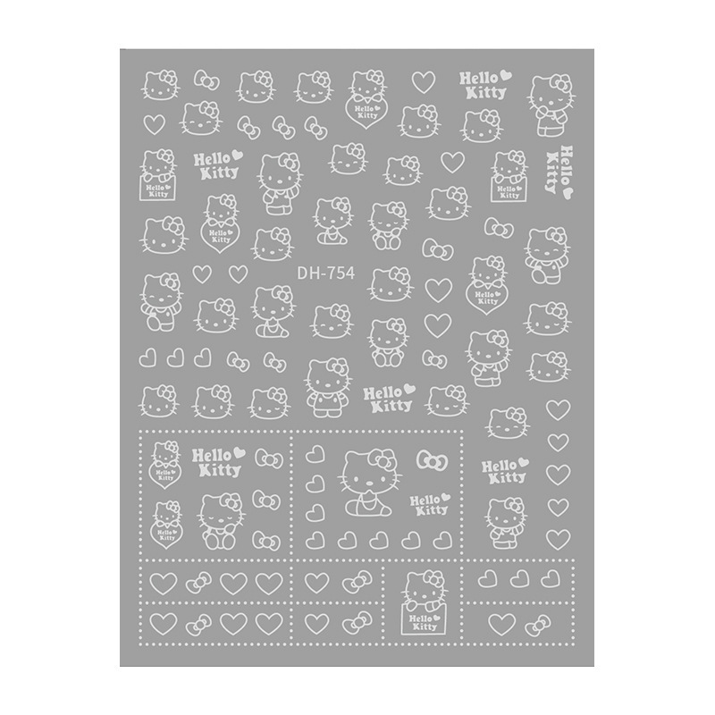 Redanco new 3D flat ins style cartoon kt Hello Kitty nail stickers nail decals wholesale DH-754