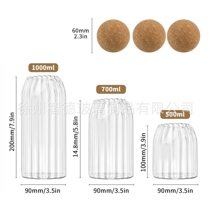 alta borosilicona vidrio sellado lata esférica tapa de sellado cocina doméstica lata de almacenamiento snack lata fábrica al por mayor