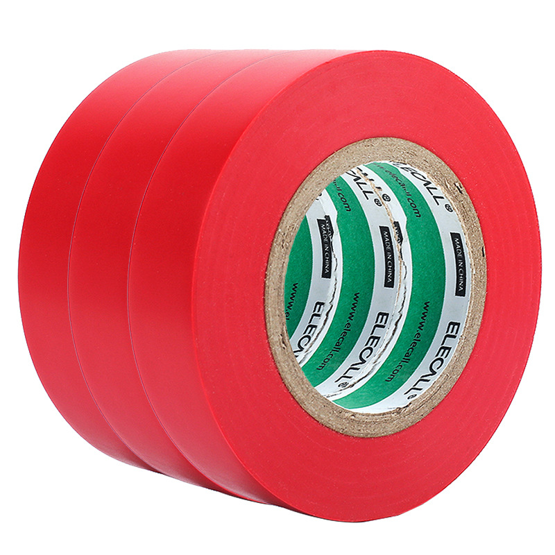 伊莱科ET050001R-10电气绝缘胶带电工胶布PVC超粘耐磨红20米10卷