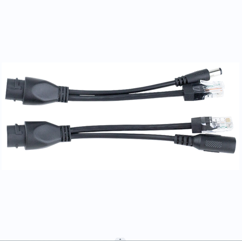 12V直通式室外防水黑色分离器网络POE分离器