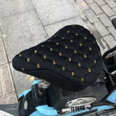 Electric car cushion, Thickened Yadi Emma Electric Bicycle - black-pointed-front-seat-cover