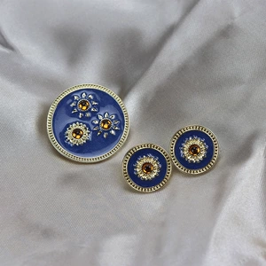 Vintage handmade enamel drop glaze diamond sunflower brooch S925 silver pin stud earrings suit