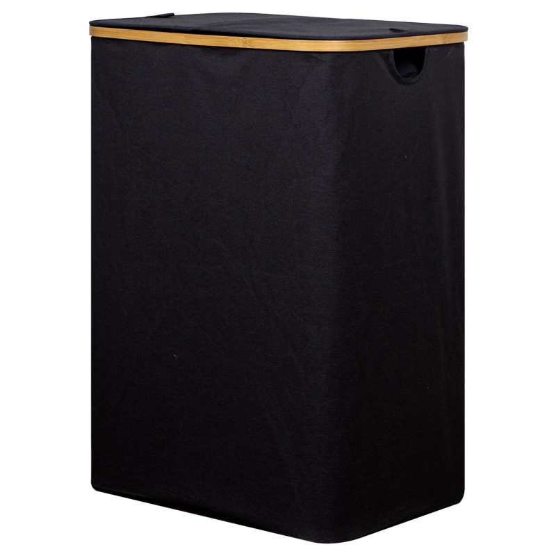 Doble cubo anillo de bambú cesta de la ropa sucia cesta de almacenamiento de ropa hogar Baño plegable cesta de la ropa cubo de la ropa