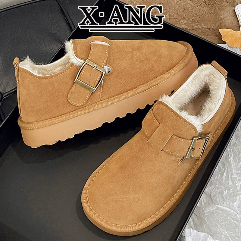 Толстая кожаная обувь Bokenn плюс бархатные теплые снежные сапоги хлопковая обувь зимняя новая педаль Doudou Lefu обувь для детей