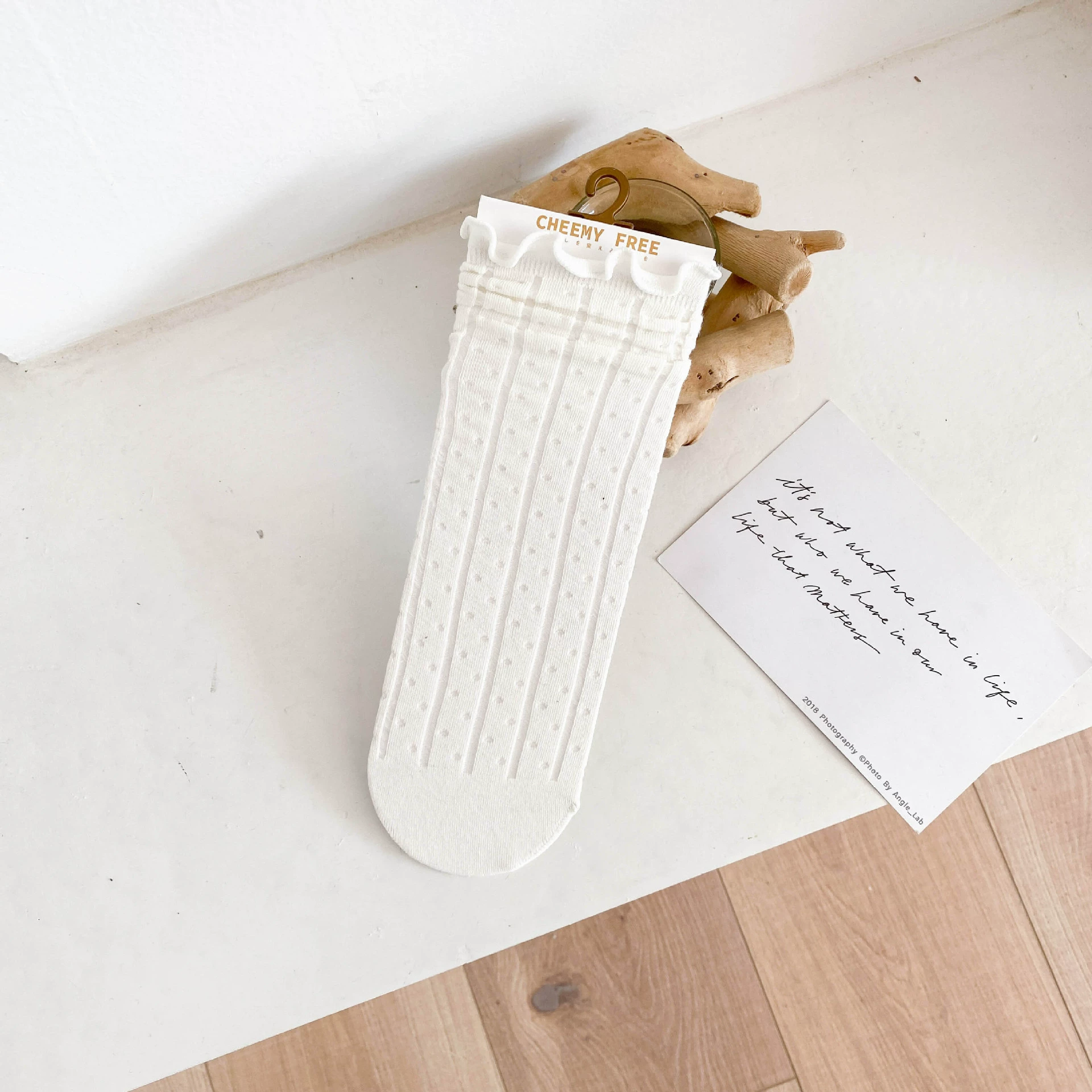 Socks in summer net eye hollow and breathable women's middle stockings college wind black and white jk socks Japanese wood ear pile pile of socks