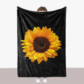 植物花卉草本图片跨境外贸加厚毛毯来图制作个性毛毯数码印花毛毯