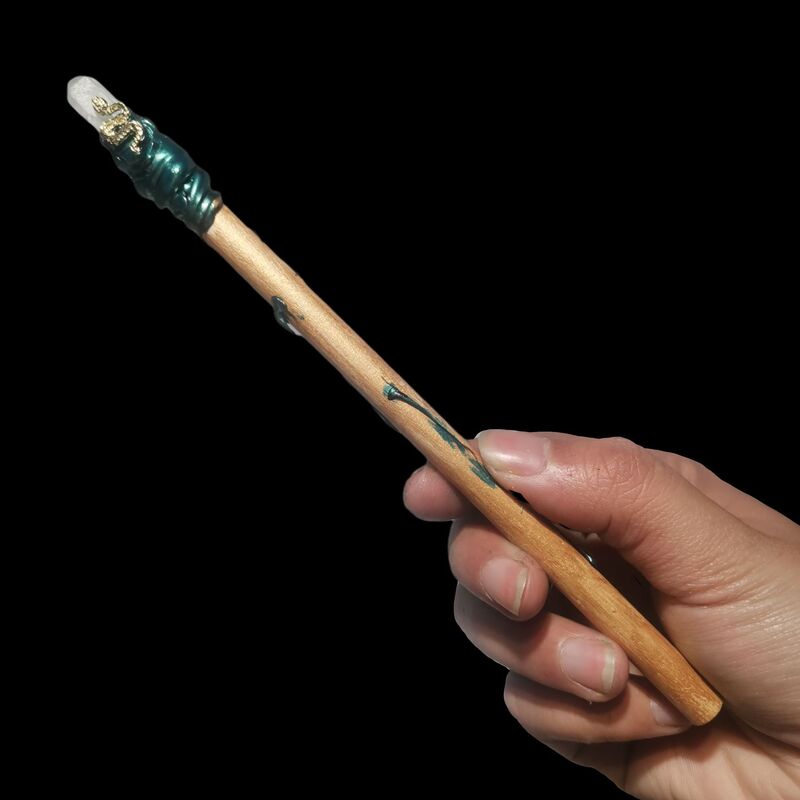 FHSJP 威卡水晶魔法棒工艺品仪式道具涟漪金漆权杖  魔法杖 图 14