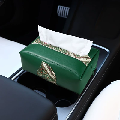 the Horse Car Tissue Box 2026: Car tissue box/set - lucky-horseethnic-stylegreen