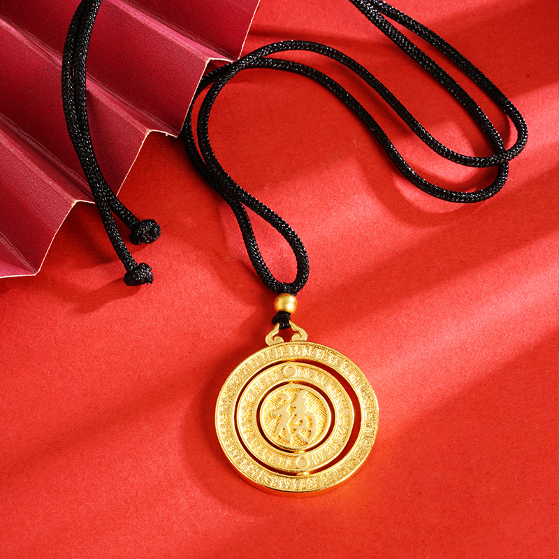 Vietnam arena oro giratorio hebilla de la paz collar estilo chino disco auspicioso corriendo vintage suministro directo fábrica