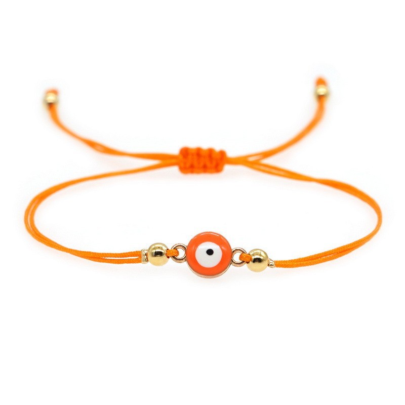 Europea y americana transfronteriza nueva pulsera del ojo del diablo estilo bohemio tejida a mano cuerda de cera pulsera ajustable