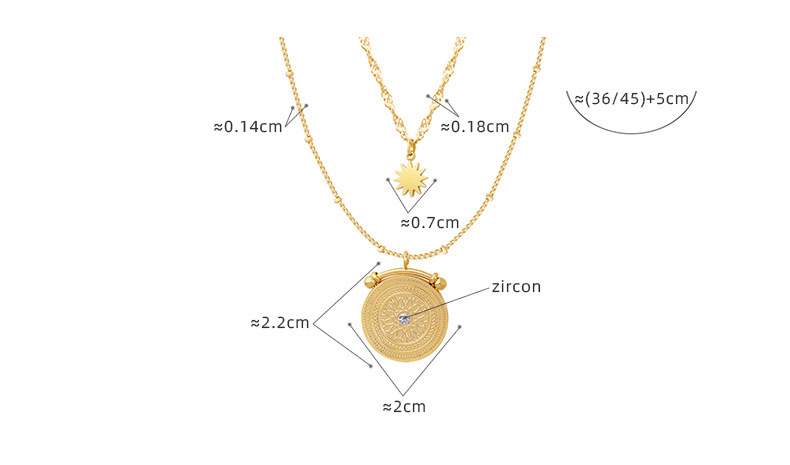 Ethnic Style Round Titanium Steel Inlay Rhinestones Layered Necklaces 1 Piece