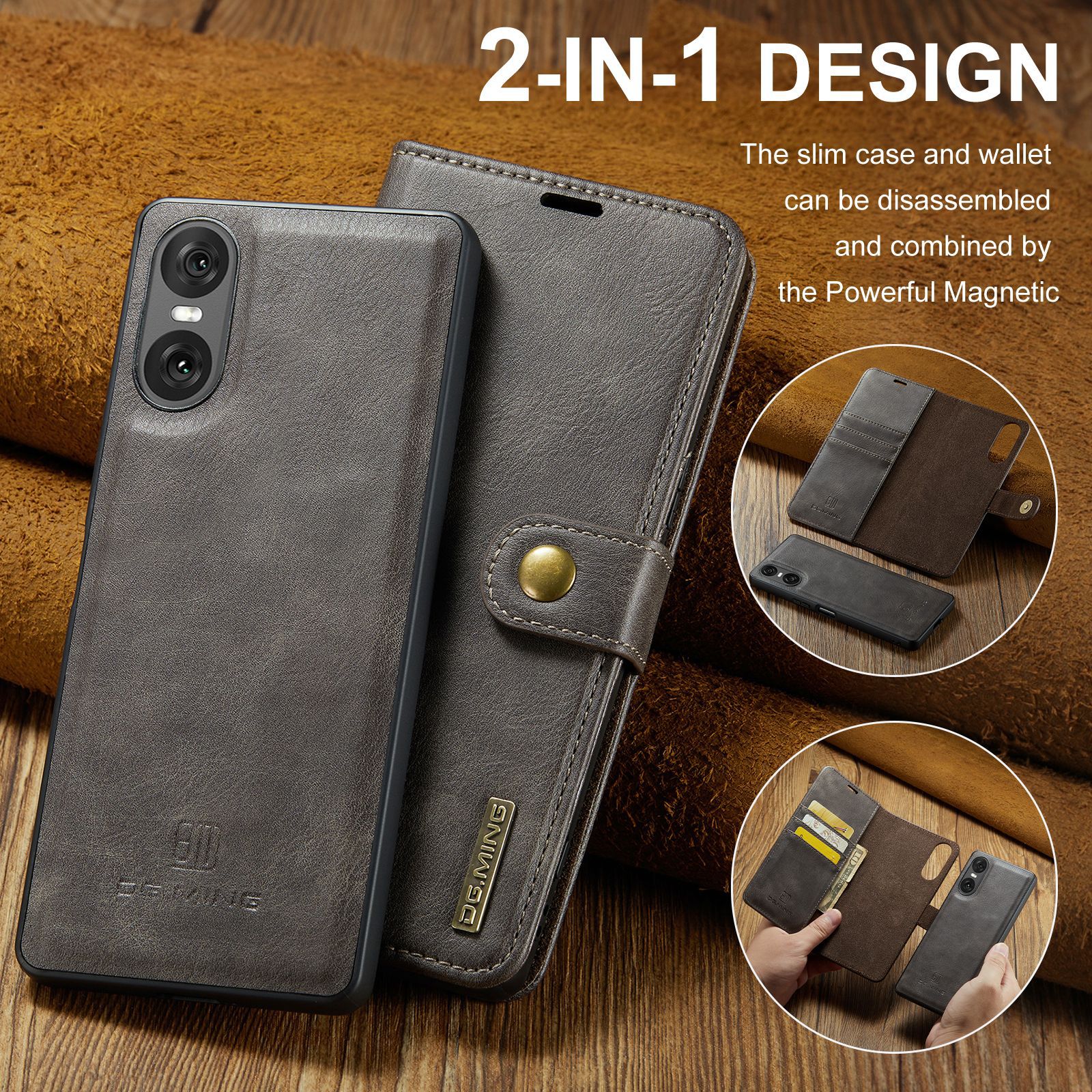 For Sony Xperia 10 VI Mobile Phone Case Xperia 1 VI 2-in -1 Split Leather Case 2024_voghion.com