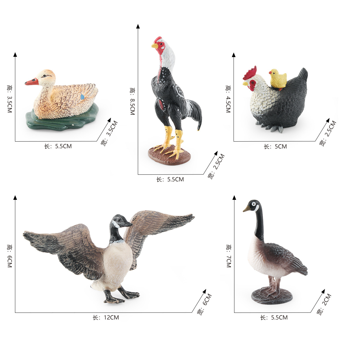 Simulación madre pato pollo gallina pollo Canadá ganso granja aves de corral pollo pato ganso modelo animal decoración exportación
