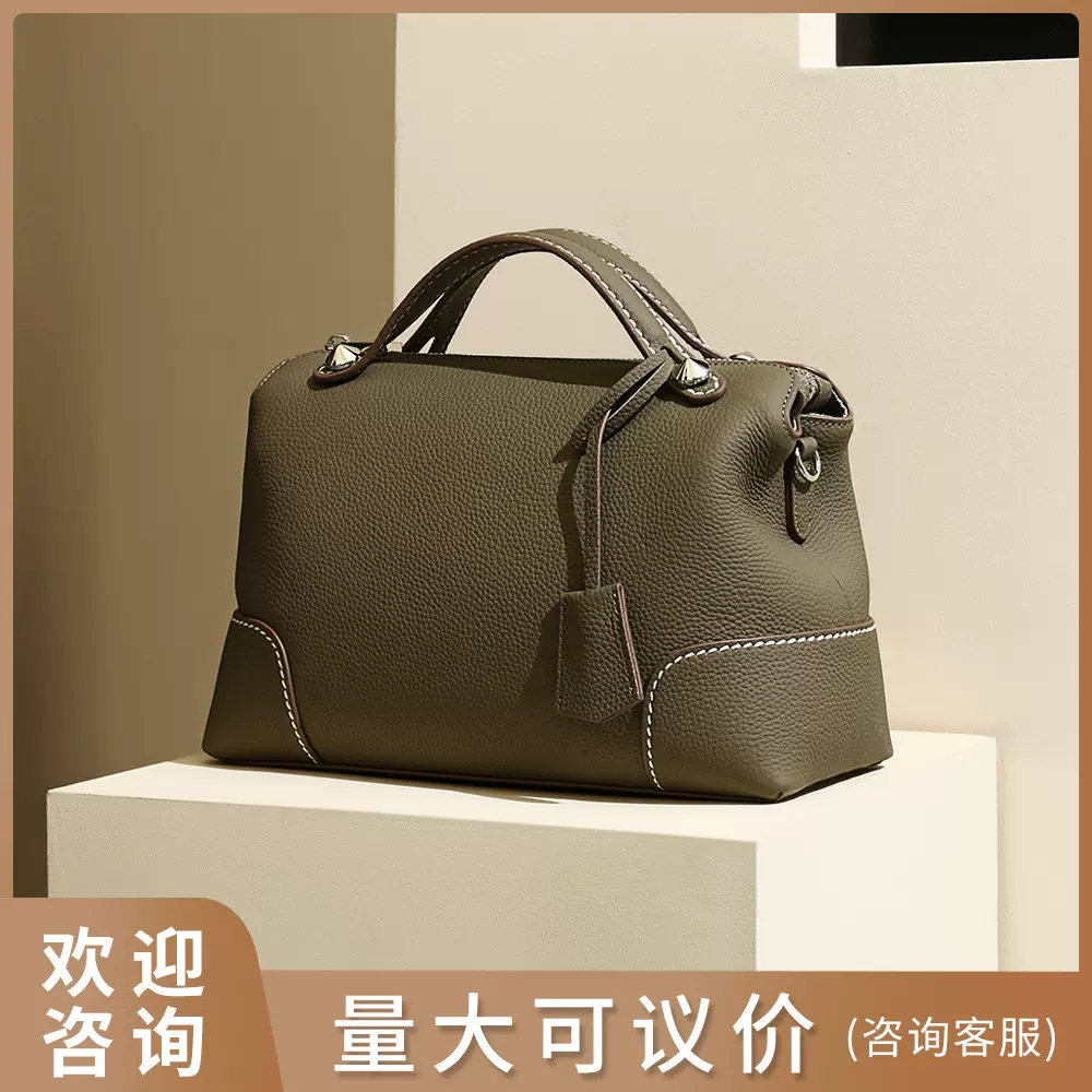 头层牛皮手提包女小众高级感大容量简约通勤真皮枕头包单肩斜挎包
