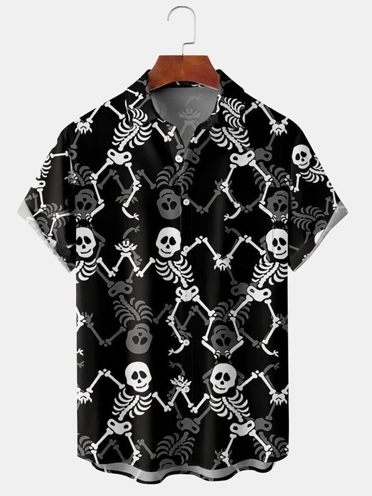 Serie Camisas estampadas Fabricantes de Halloween para hombres Hawaii Halloween Source Station Camisas digitales para hombres transfronterizos 3D