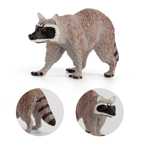 Cross-border children's simulated static forest animal raccoon model mini solid ring-tailed lemur desktop ornament toy